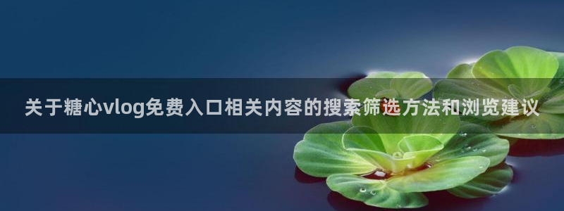 糖心logo网站：关于糖心vlog免费入口相关内容的搜索筛选方法和浏览建议